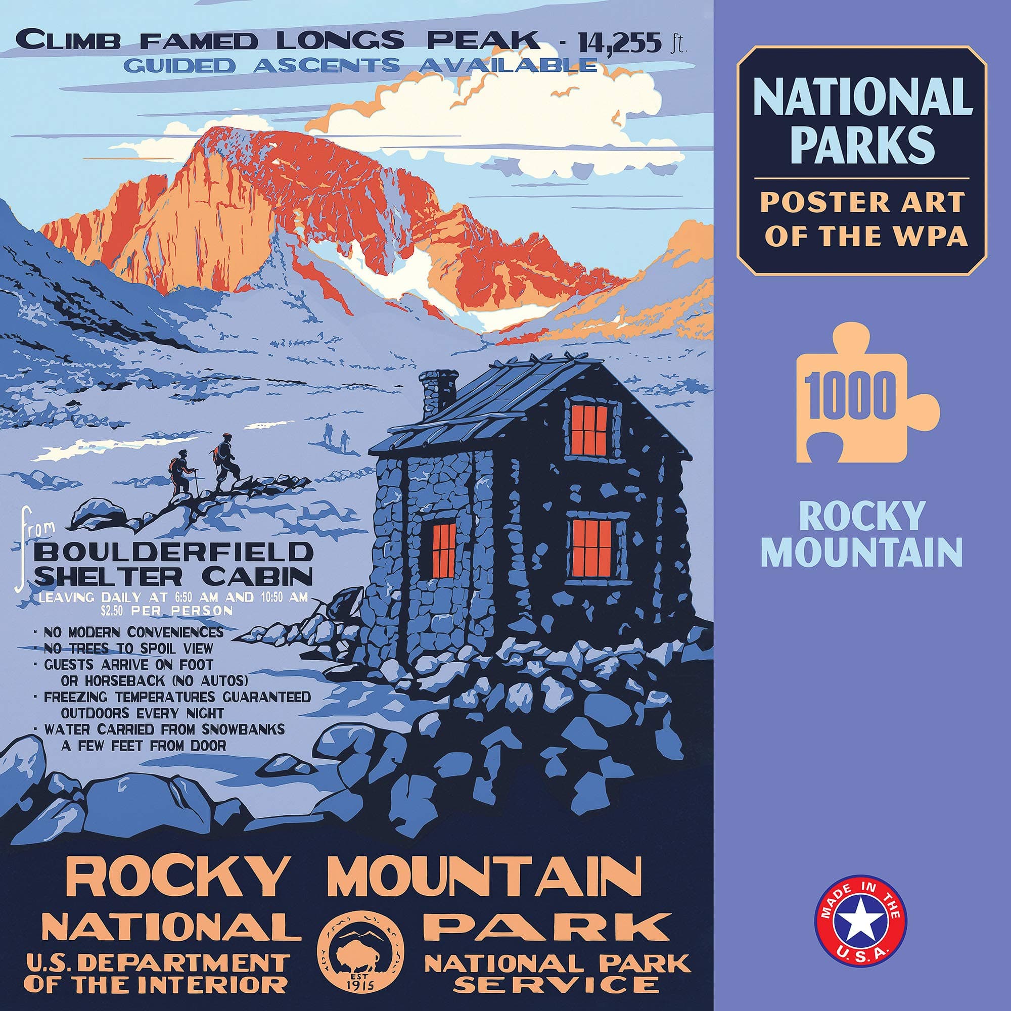 Rocky Mountain National Park Poster Art of The WPA 1000 Jigsaw Puzzle Games for Kids Adults Collector Item (Printed in USA)