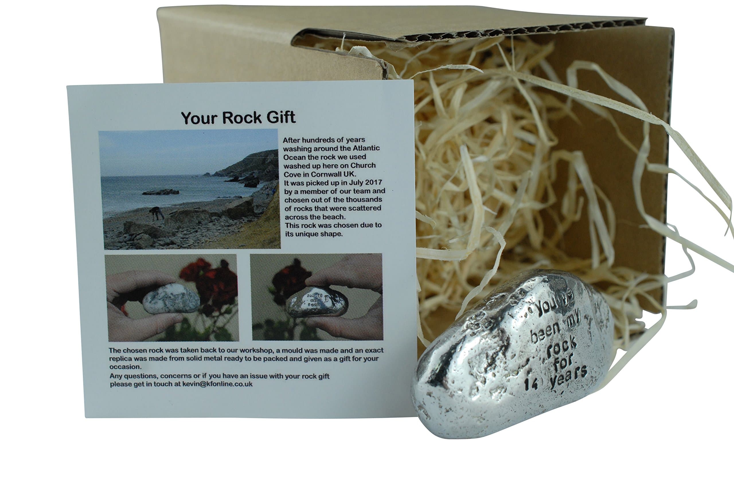 Pirantin 14th for Men Ornament - You've Been My Rock for 14 Years - Solid Metal Heavy Rock