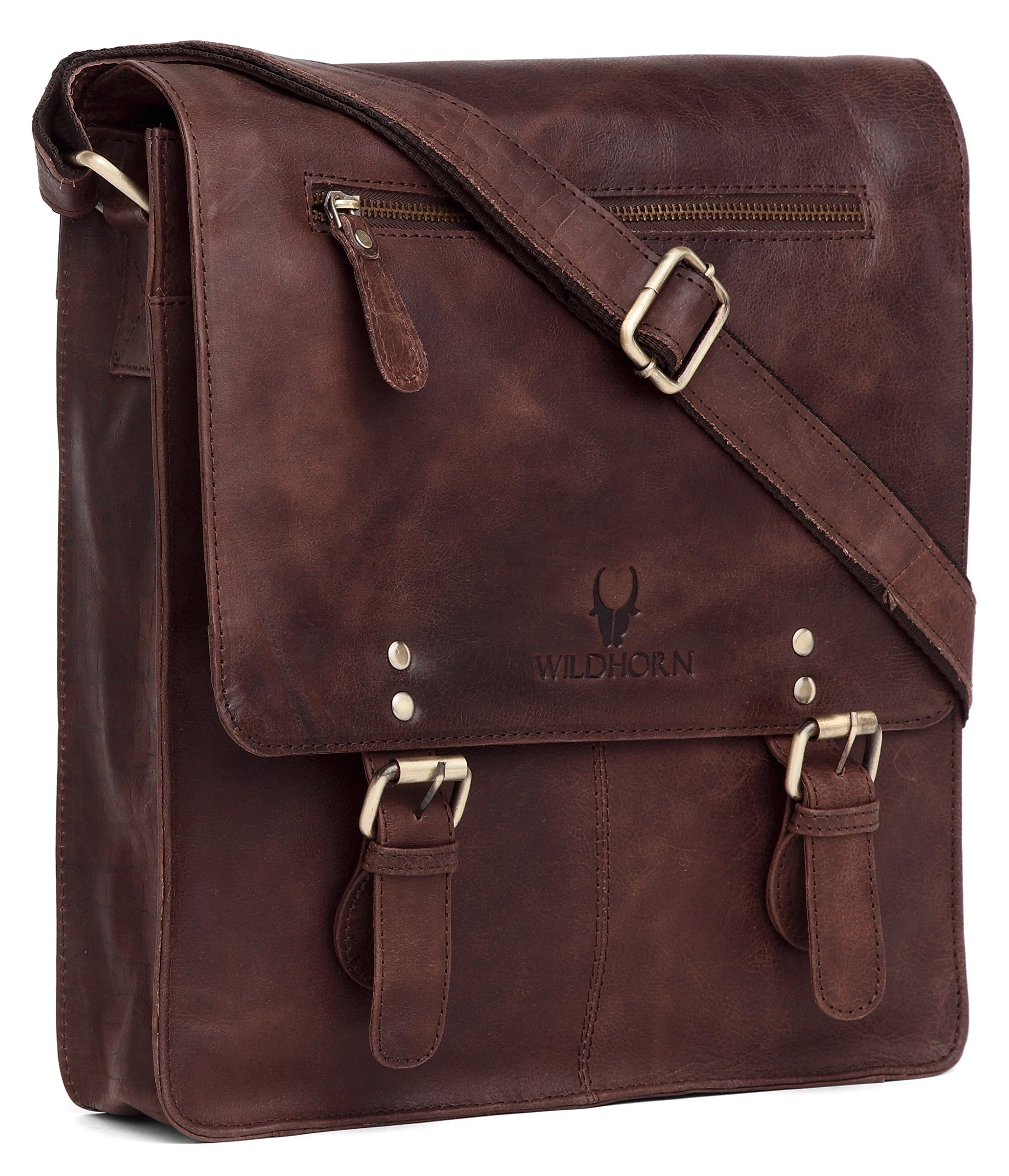 WildHorn mens Leather Messenger Bag for Men Messenger Bag (pack of 1)
