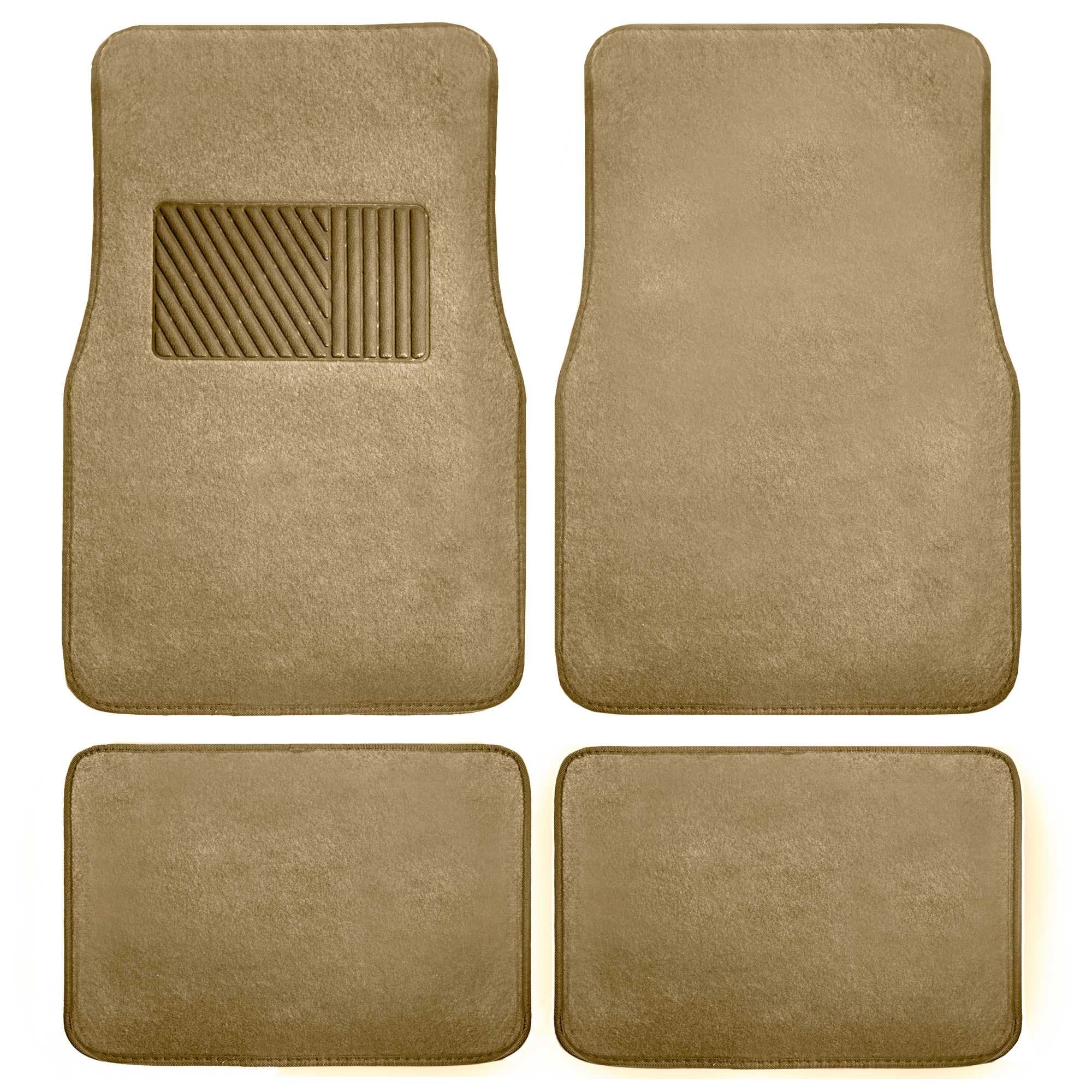FH Group F14403Beige Universal Fit Carpet Beige Automotive Floor Mats Fits Most Cars, Suvs And Trucks With Heel Pad Deluxe