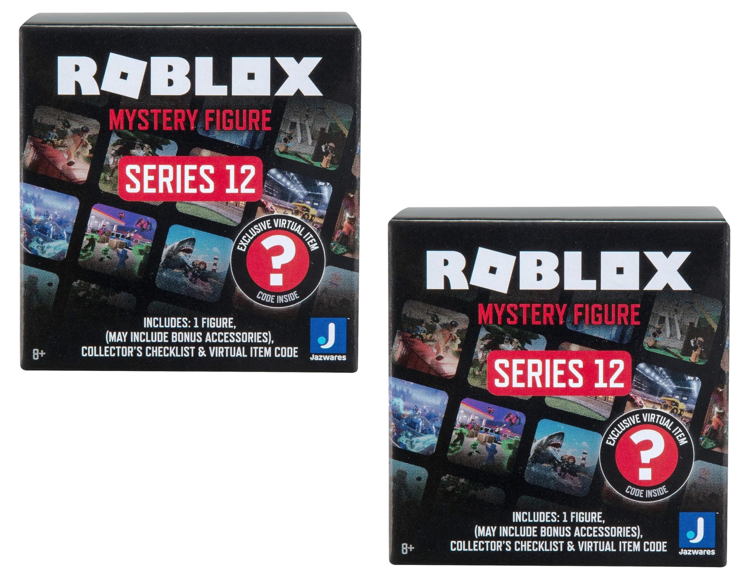 Roblox Mystery Blind Box 2 Pack Action Figure - Series 12 - Mix & Match Collectible Minifigures & Accessories with Exclusive Virtual Item Code - Gift for Kids - Ages 8+