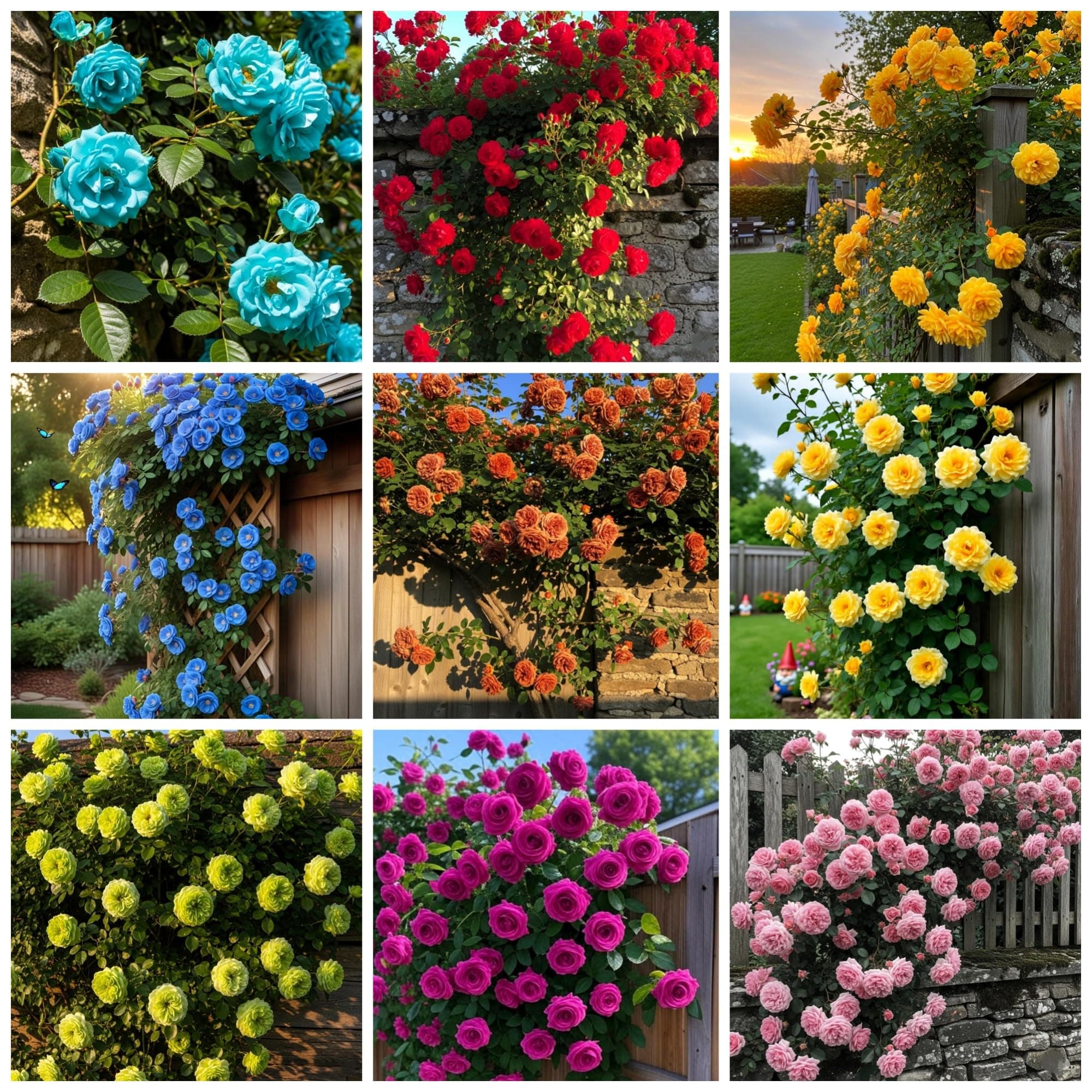Climbing Rose Seeds for Planting - 300+ Mix Climbing Rose Rosa Bush Vine Climbing Flowers Seeds