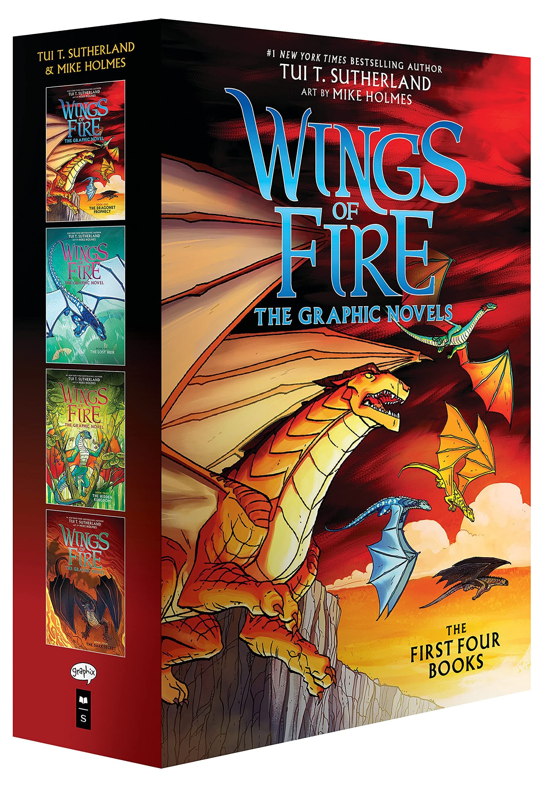 Wings of Fire Graphix Paperback Box Set (The Dragonet Prophecy, The Lost Heir, The Hidden Kingdom and The Dark Secret)
