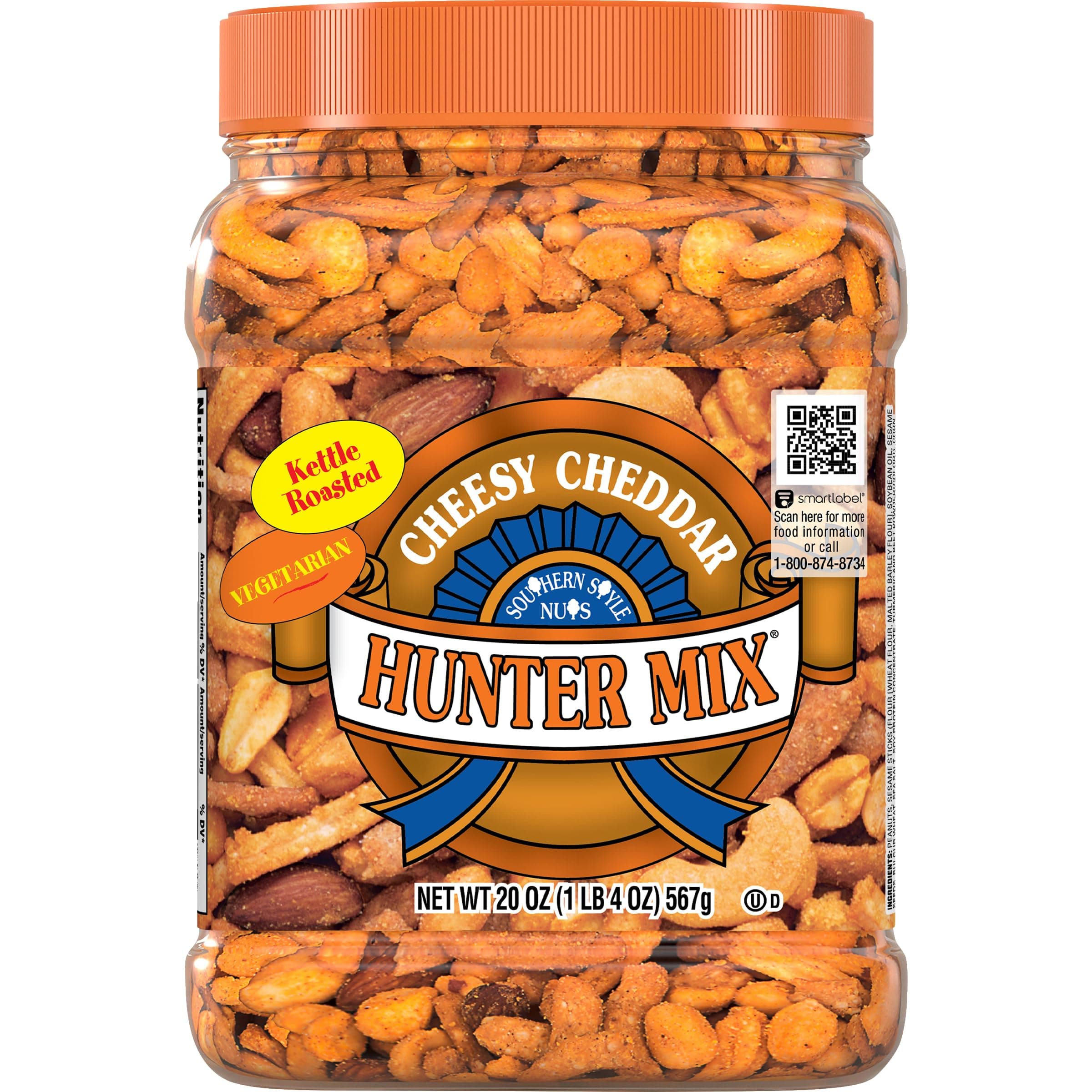 Southern Style Nuts Cheesy Cheddar Hunter Bulk Trail Mix, 20 oz (Pack of 1), Roasted Peanuts, Sesame Sticks, Corn Sticks, Almonds & Cashews, Mixed Nuts, Snacks for Adults & Kids
