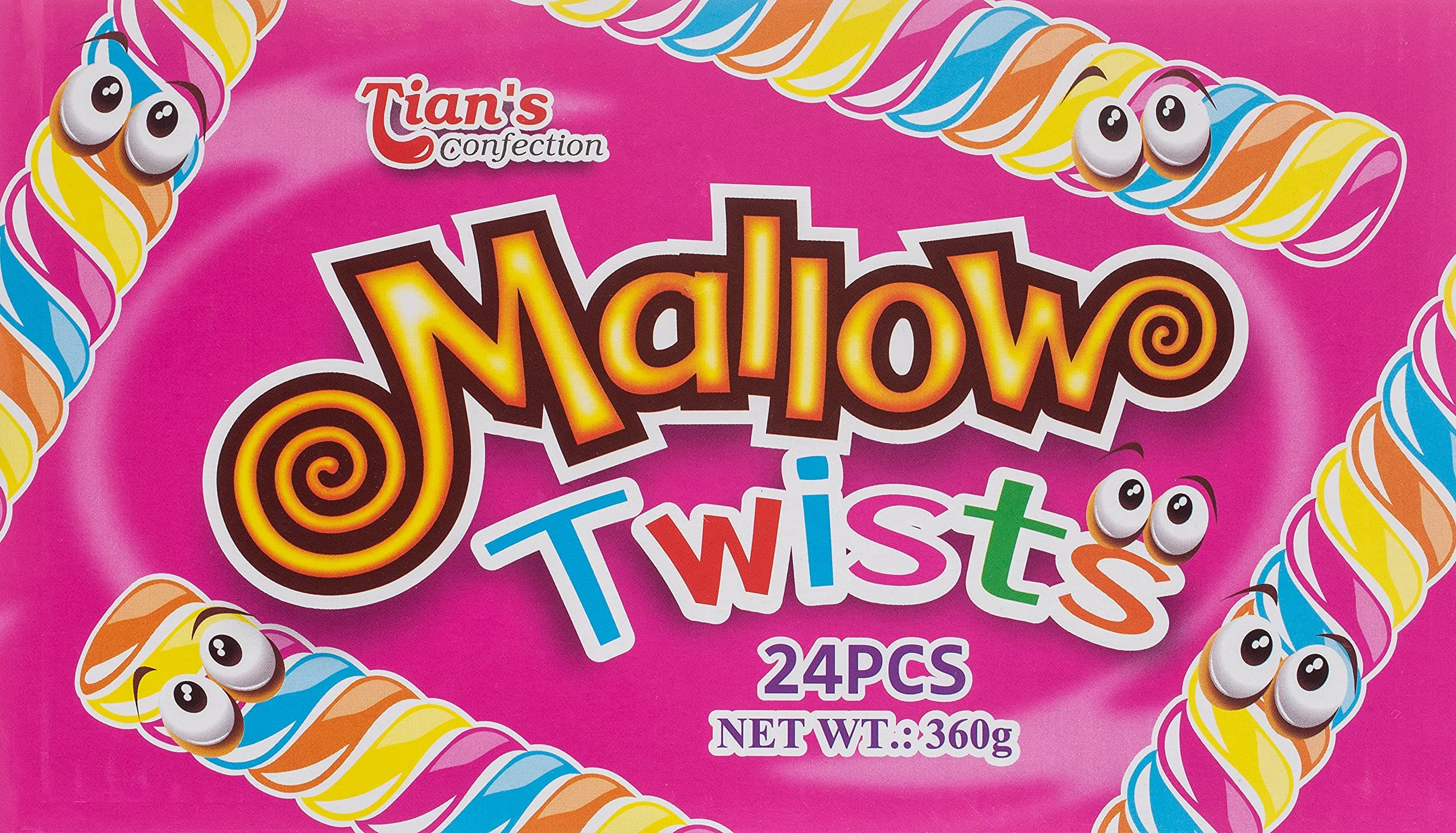 Tian'S Confection Mallow Mini Twist Marshmallow Candy, 15 Gm (Pack Of 24)
