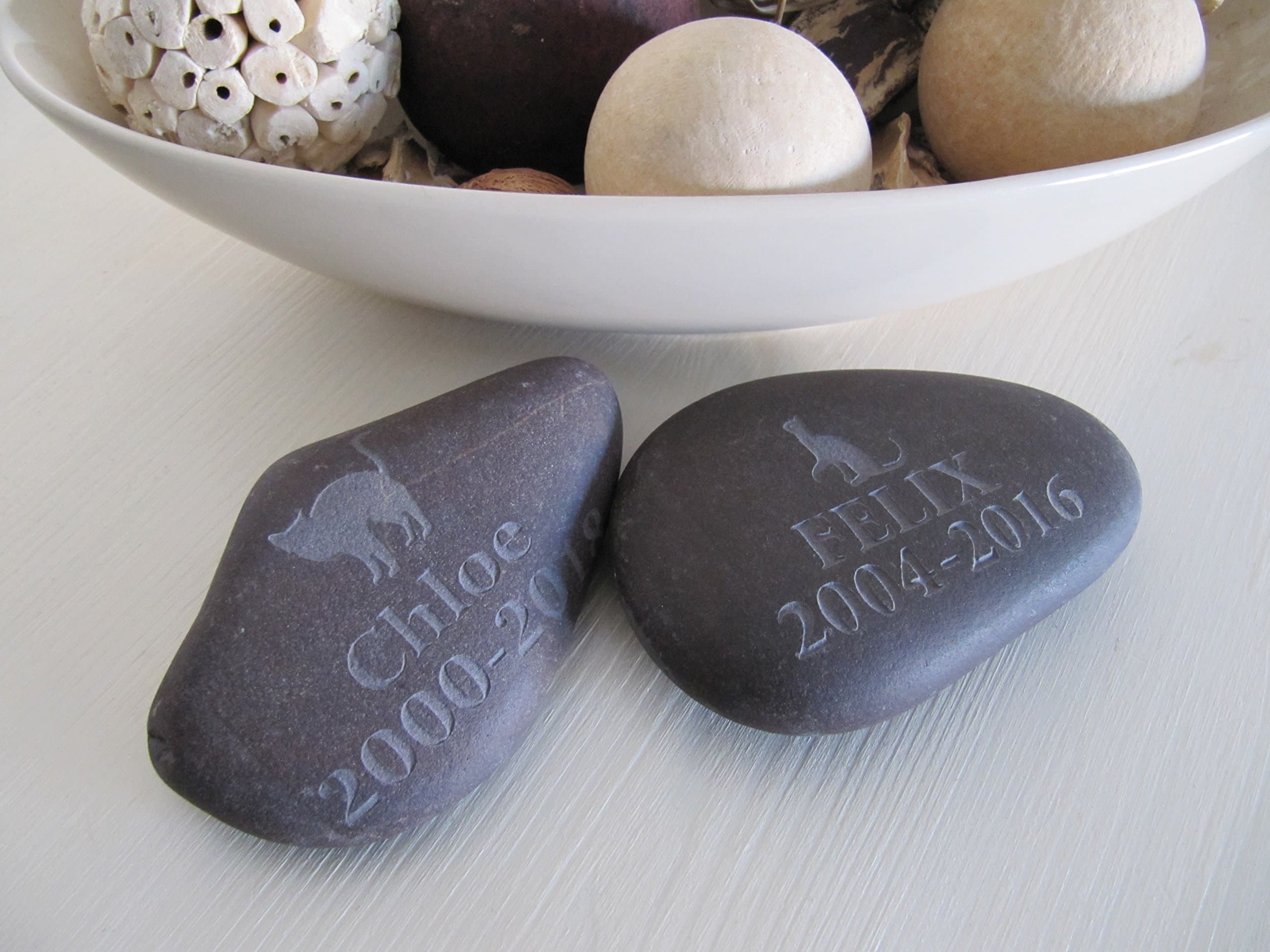 Pet Memorials Stone Personalised Pebble MEDIUM