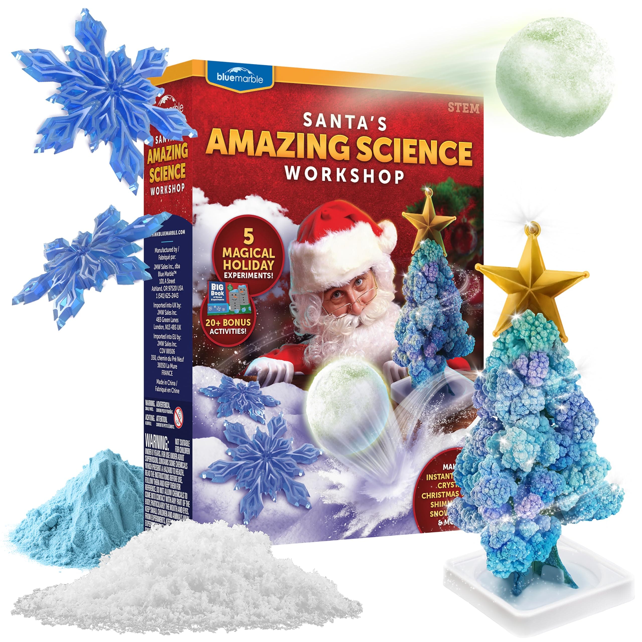 Santa's Christmas Science Workshop - Holiday STEM Kit for Kids with 5 Magical Experiments & 20 Bonus Activities, Educational Science Kit, for Kids Age 8 and Up