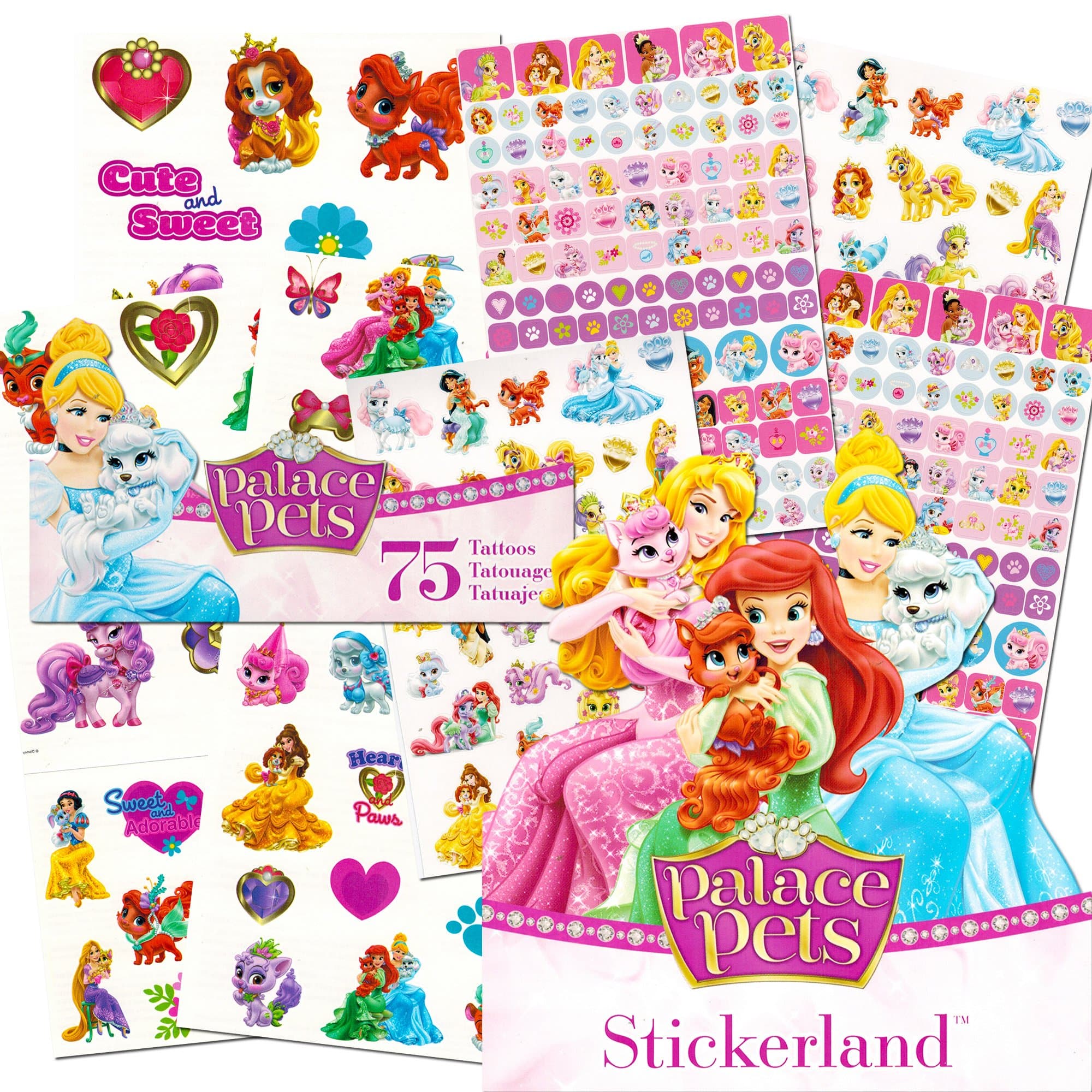 Disney Princess Palace Pets Stickers and Tattoos Party Favor Pack (295 Stickers & 75 Temporary Tattoos)