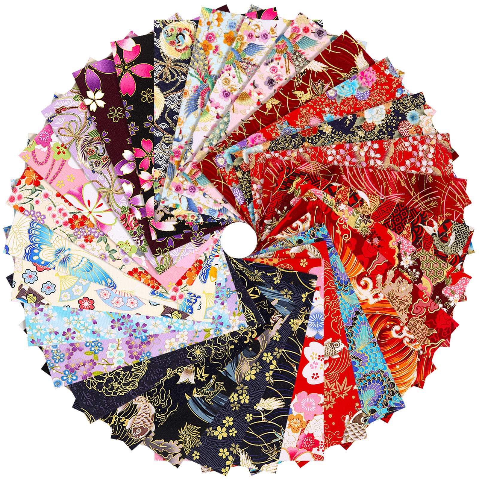Tudomro30 Pieces Japanese Style Fabric Squares 8 x 10 Inch Fabric Bundle Squares Patchwork, Wrapping Cloth Quilting Fabric Bundles for DIY Patchwork Sewing Supplies (Retro Style)