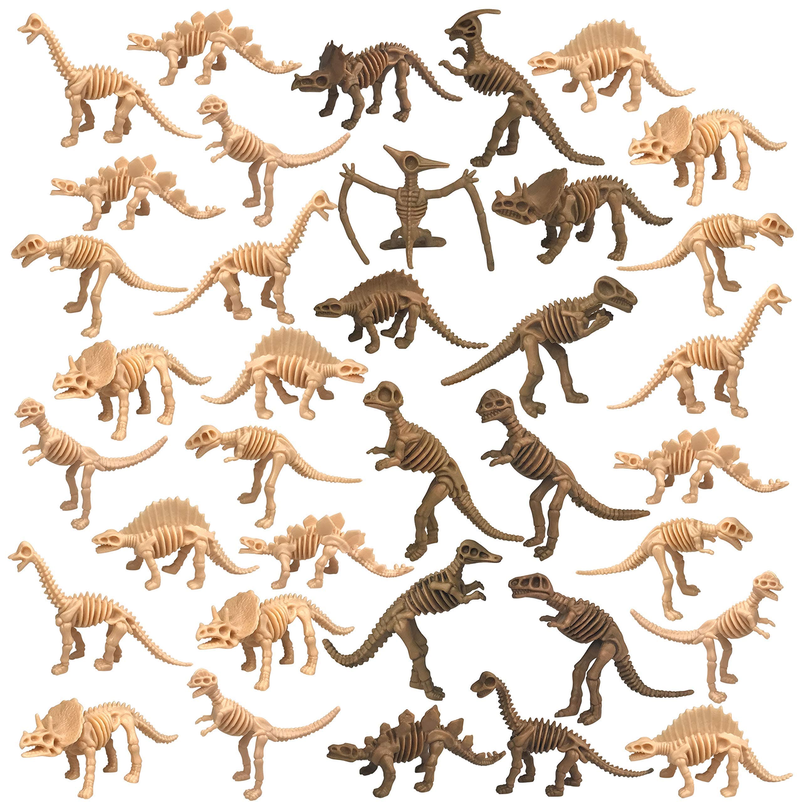 36 PCS Dinosaur Fossil Skeletons Dinosaur Skeleton Toys Assorted Figures Dino Bones for Dino Sand Dig Science Play Party Favor Decorations