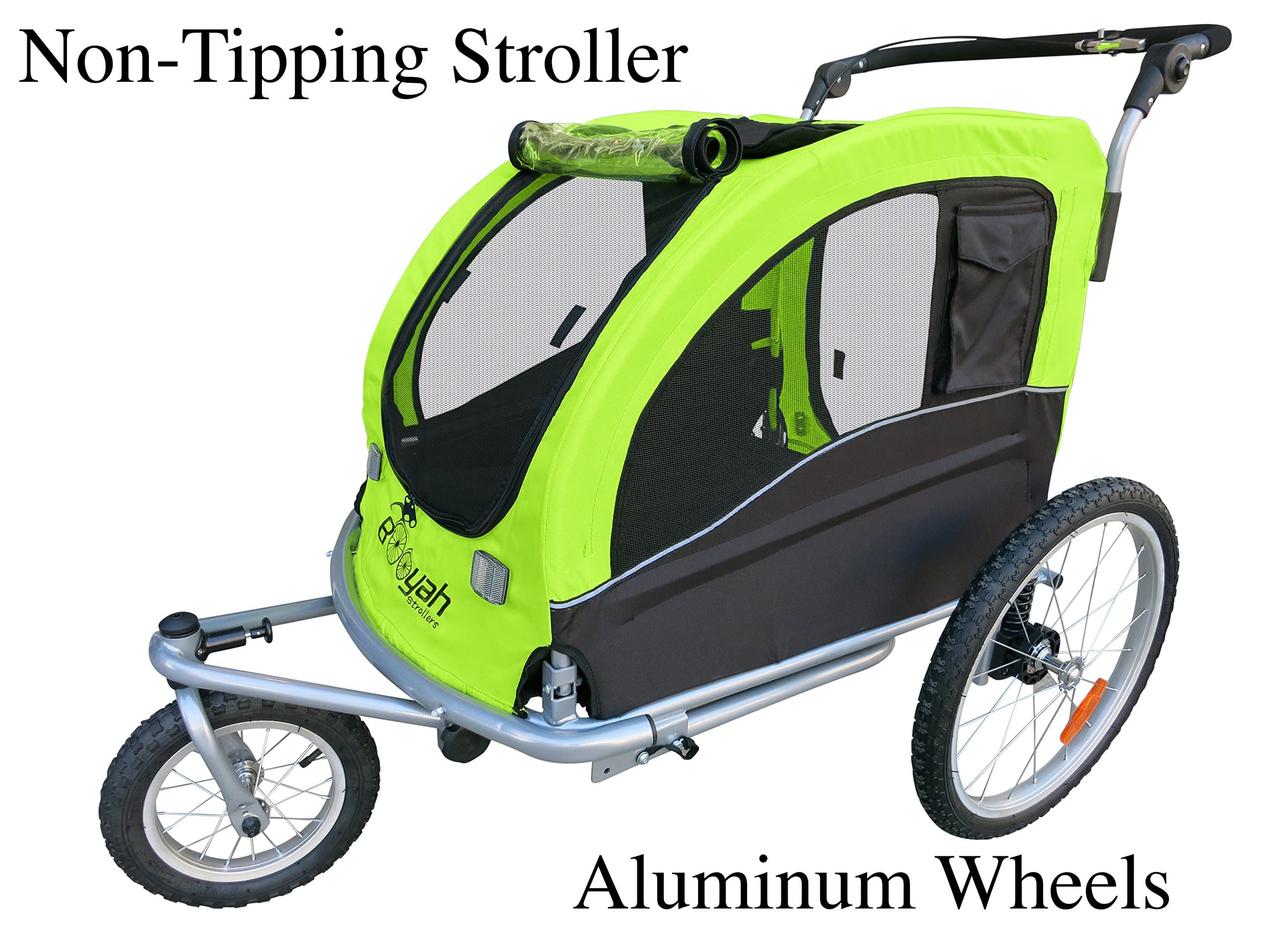 Large Pet Dog Stroller and Bike Bicycle Trailer with Suspension (Green)