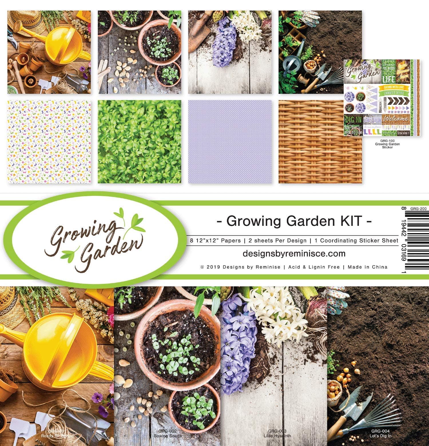 Reminisce Growing Garden Collection Scrapbook Kit Paper Crafts, Multi Color Palette