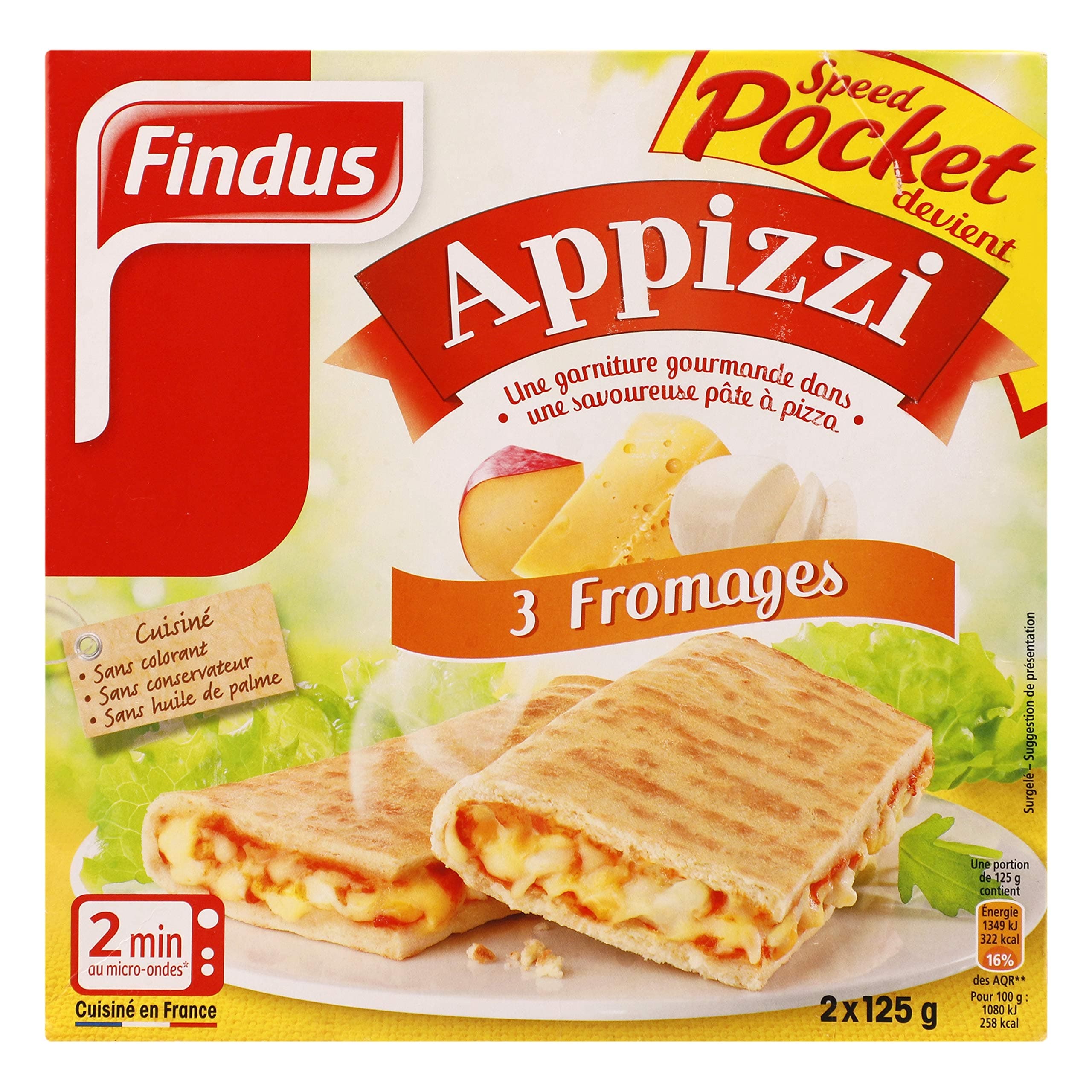 Findus Appizzi Speed Pocket 3 Fromages 250Gm