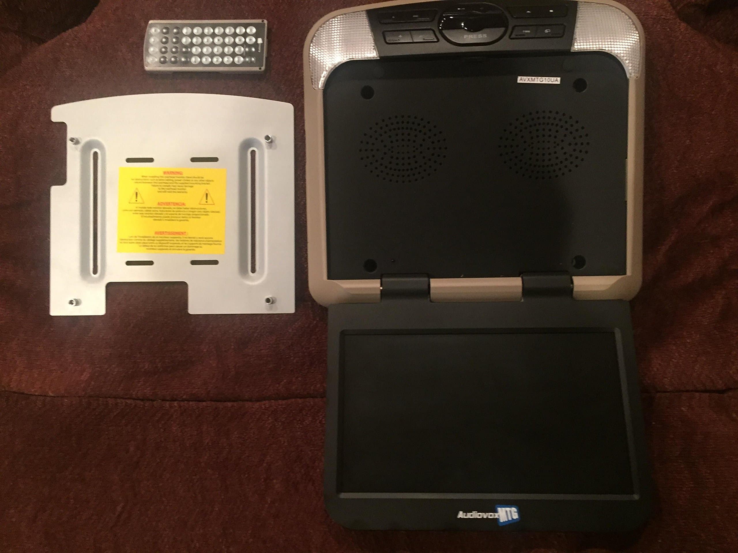 Audiovox AVXMTG10UA 10'' Overhead Monitor W/ Built-In DVD Player USB/SD Input & Remote W/ 3 Colors Interchangeable Trim Rings