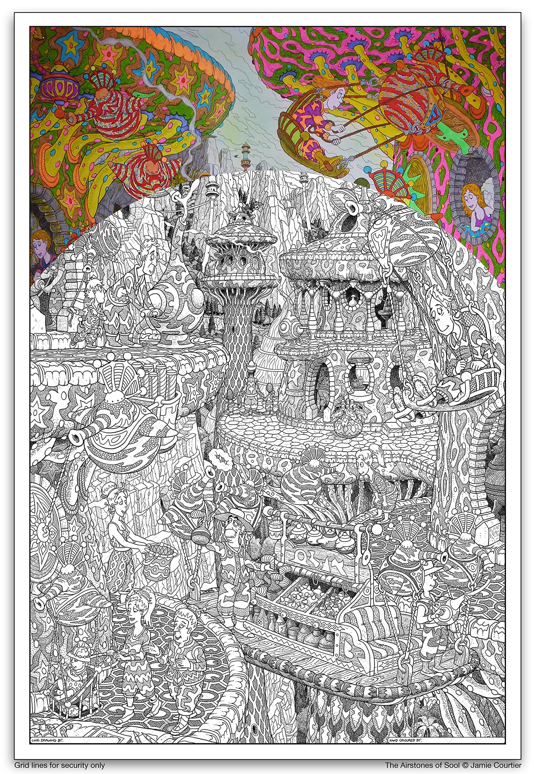 Colour-in Posters by Jamie Courtier - The Airstones of Sool - GIANT colouring poster 27 x 40 inches