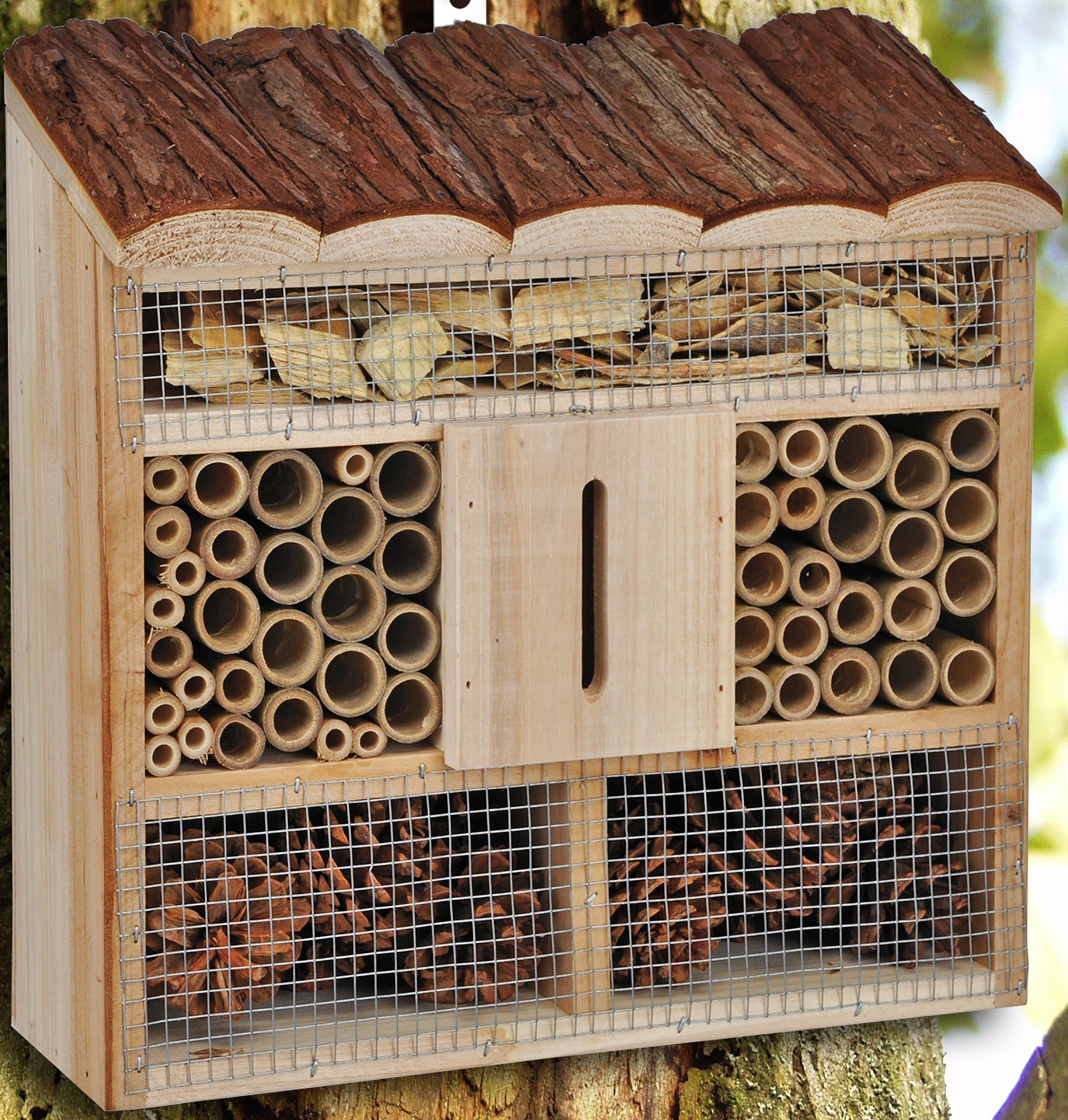 Hillfield® Insect Hotel, Large or Compact Insect House and Bee House, Nest Box and Breeding Aid