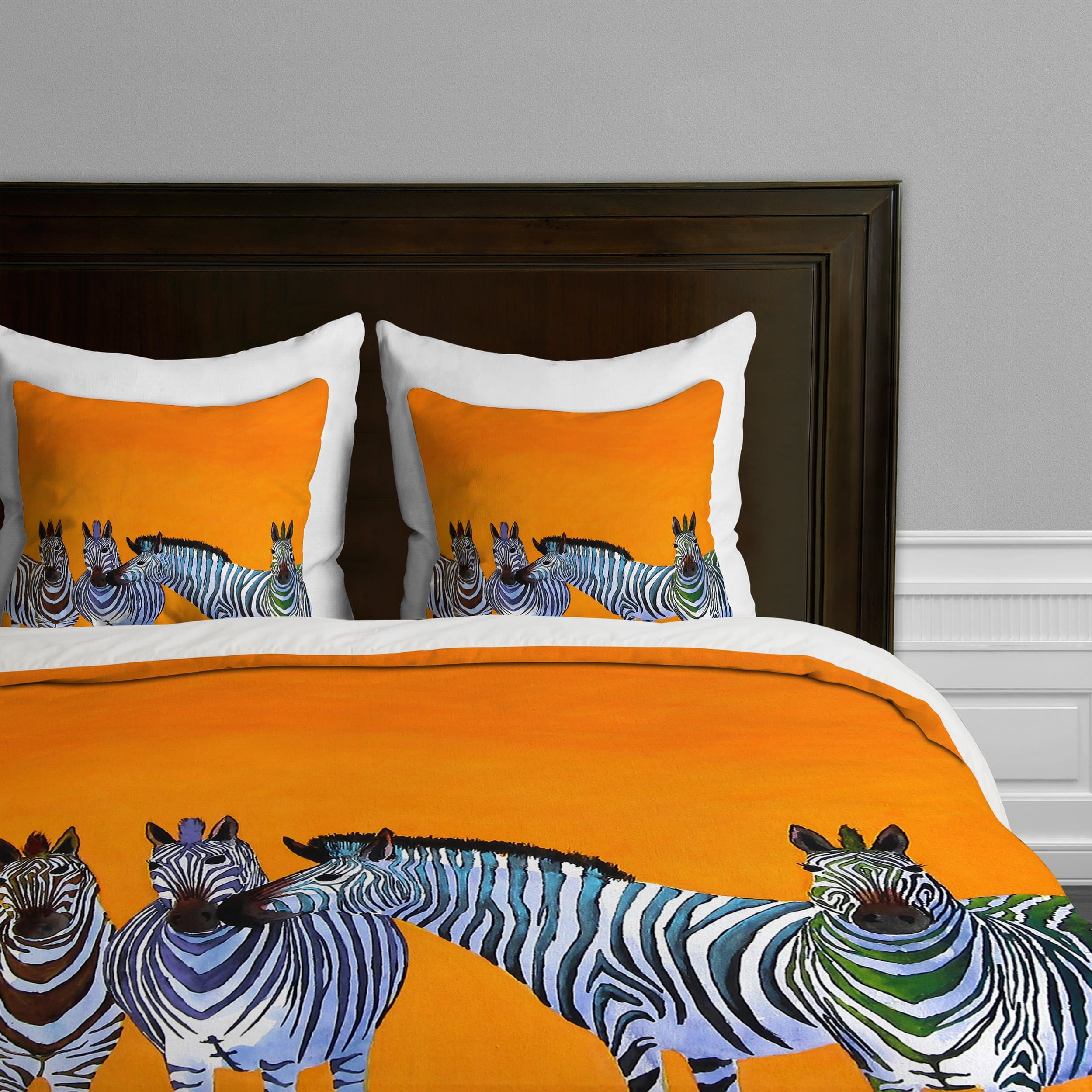 Deny Designs Clara Nilles Candy Stripe Zebras Duvet Cover, Twin