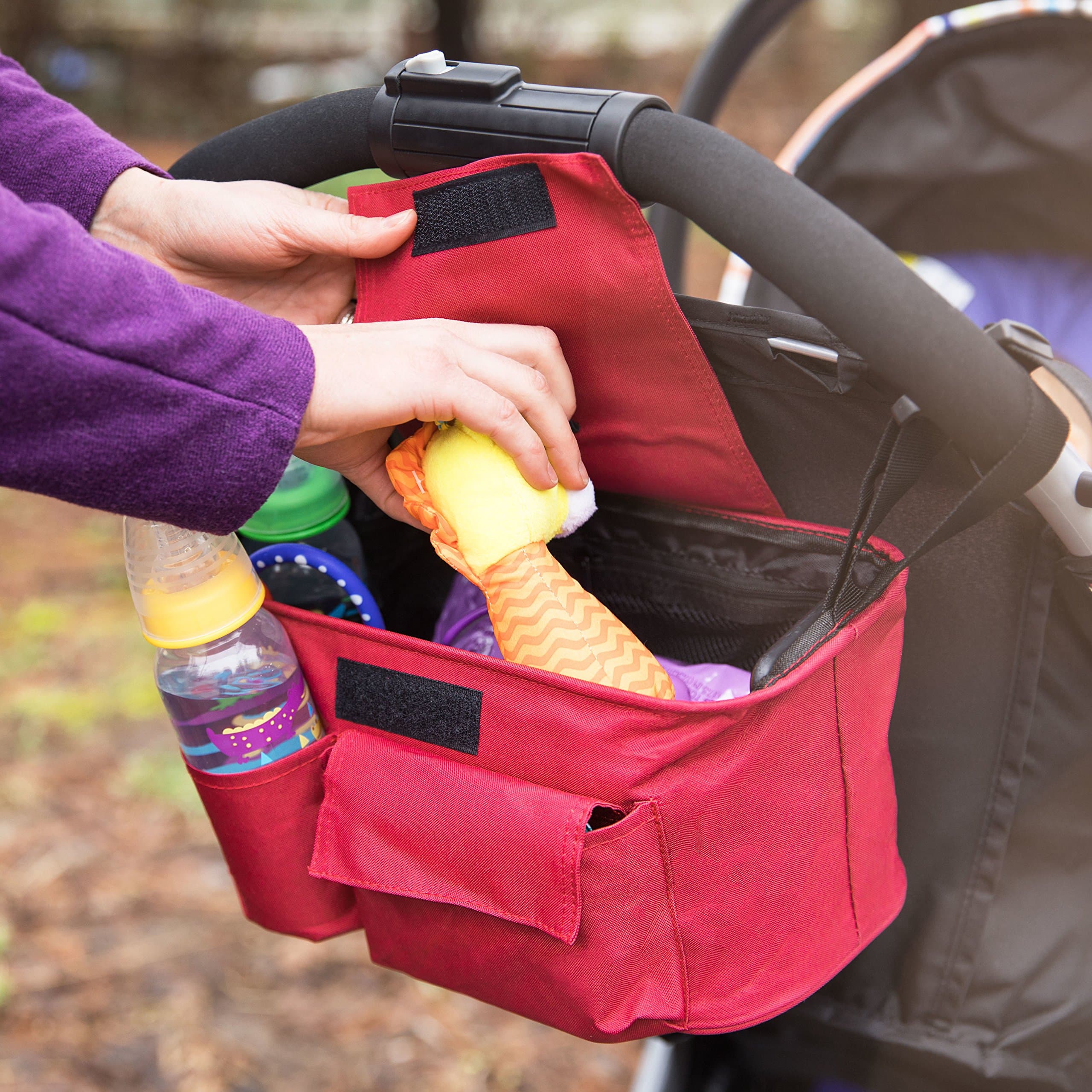 Universal Stroller Organizer Bag – Baby Stroller Bags with Large Storage Space for Diapers, iPhone, Wallet, Toys, Snacks| Stroller Caddy Bag with Insulated Cup Holders| One Size Fits All - Lightweight