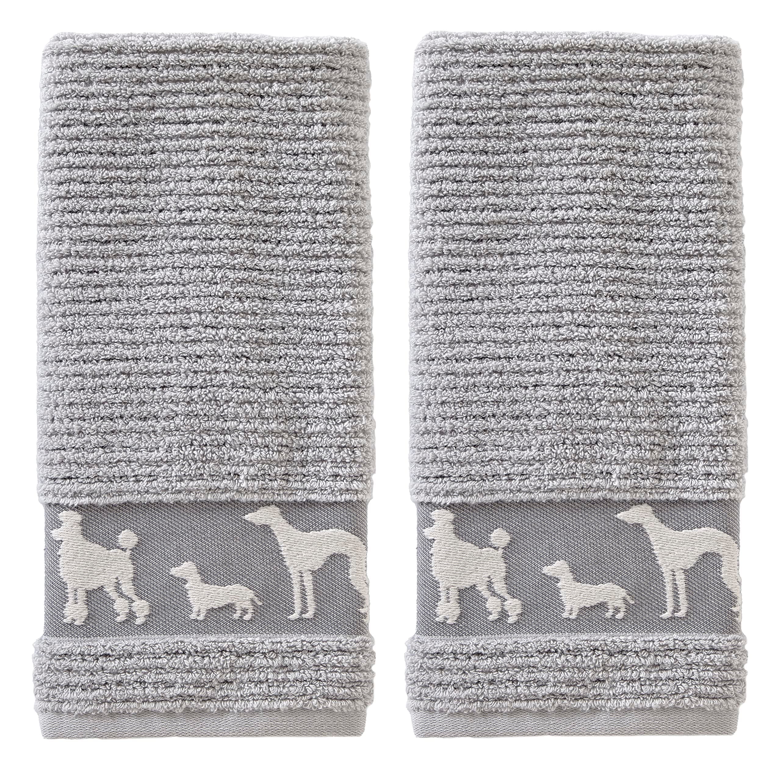 SKL HomeVern Yip Dog Daze Hand Towel Set, Gray 2 Count