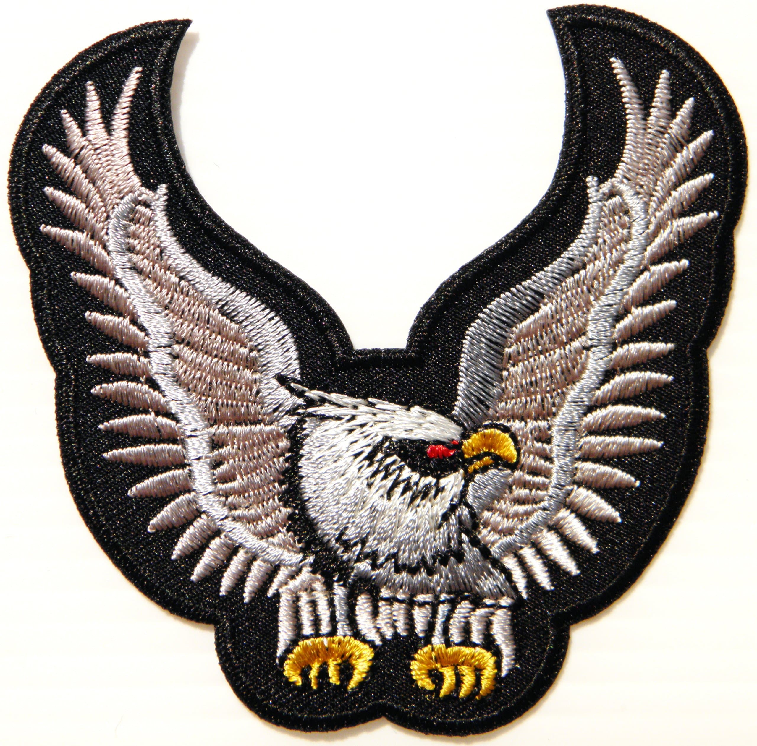 American Bald Eagle Hawk Bird Flying Wild Animal Choppers Lady Rider Biker Tatoo Jacket T-shirt Patch Sew Iron on Embroidered Sign Badge Costume