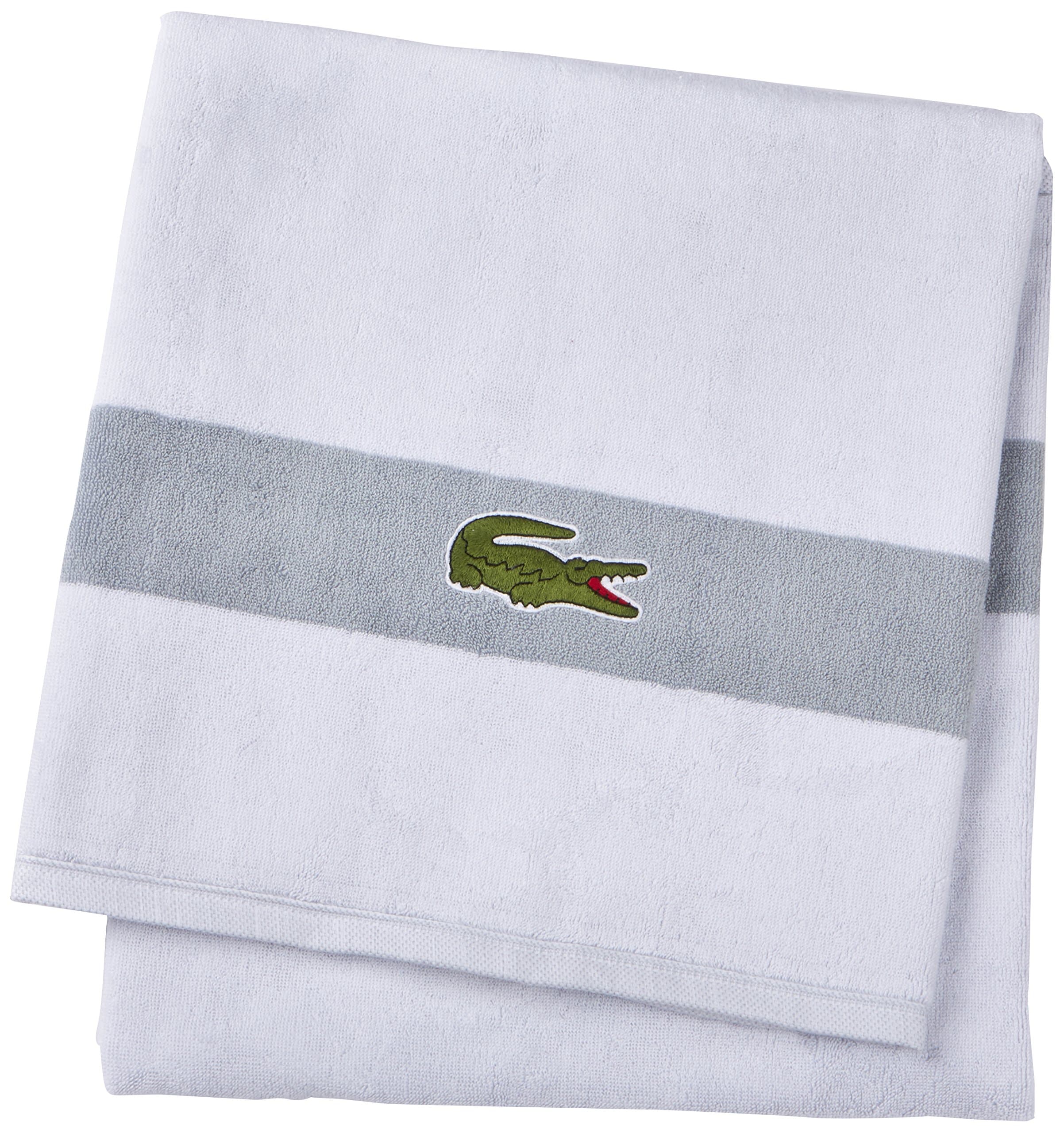 Lacoste Logo Towel Bath Towel Sesame 30 x 52 30 x 52" White T15918N013052