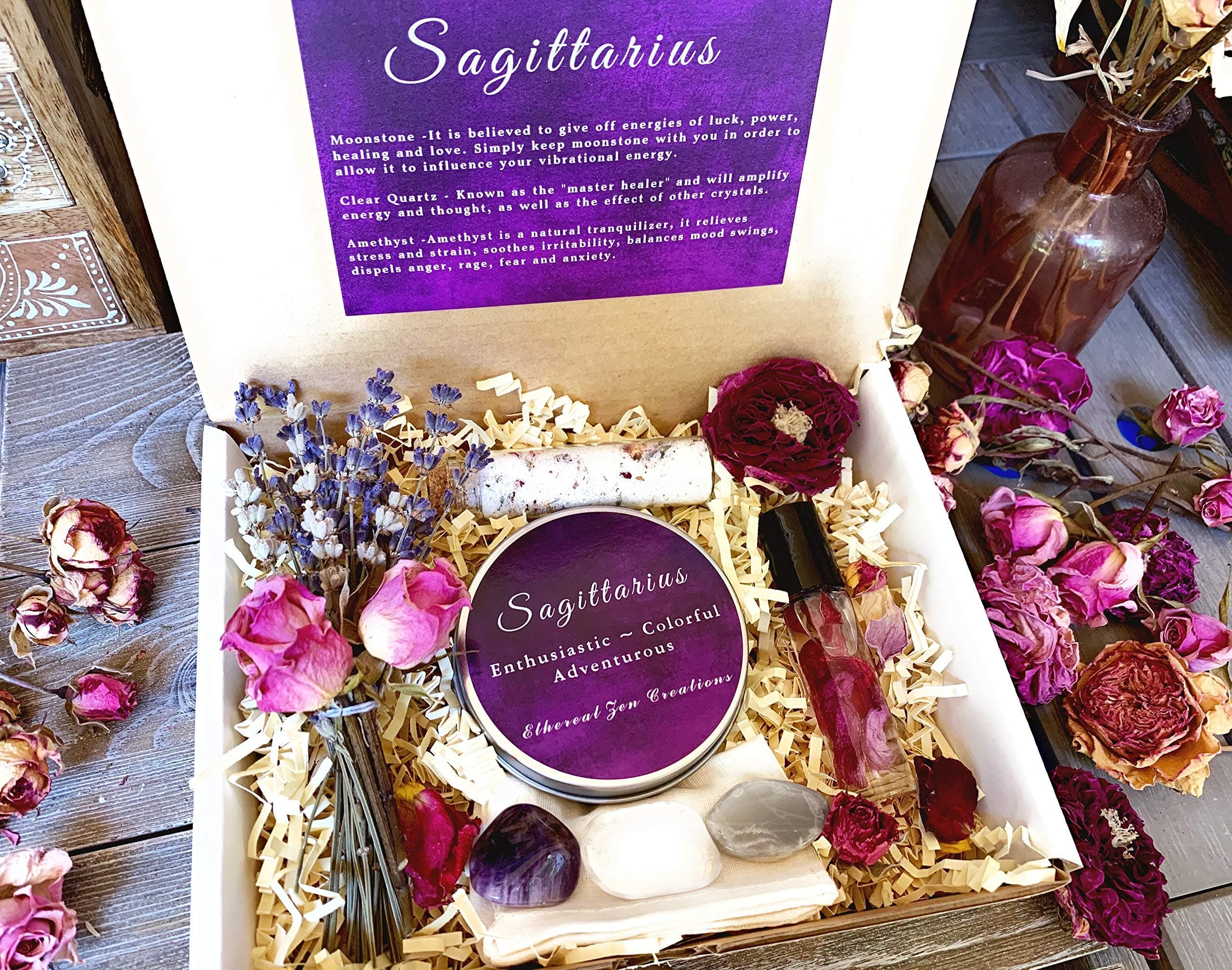 Deluxe Sagittarius Zodiac Crystal Gift Set