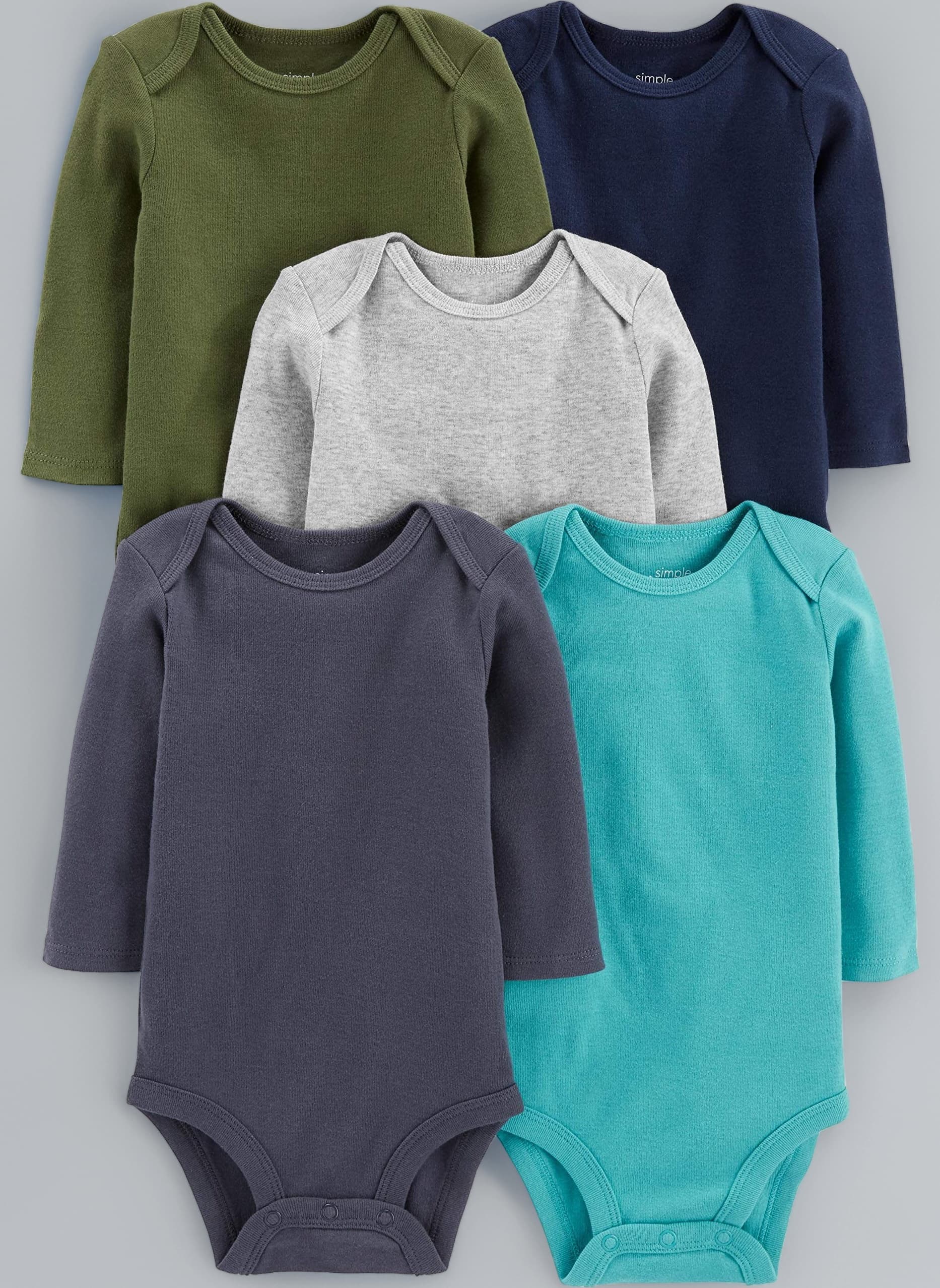 Unisex Baby Long-sleeve Bodysuit Pack of 5 Bodysuit (pack of 5)