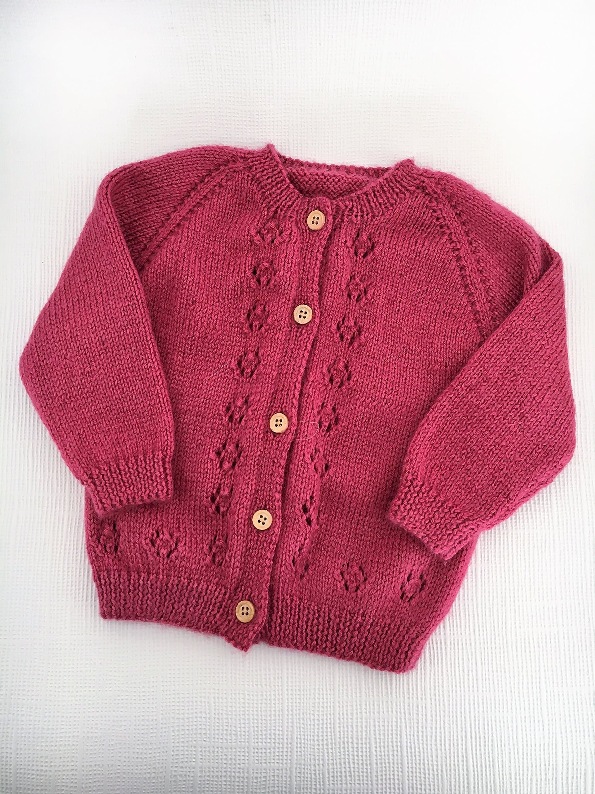 Knitted Baby Cardigan - Lace Front Design