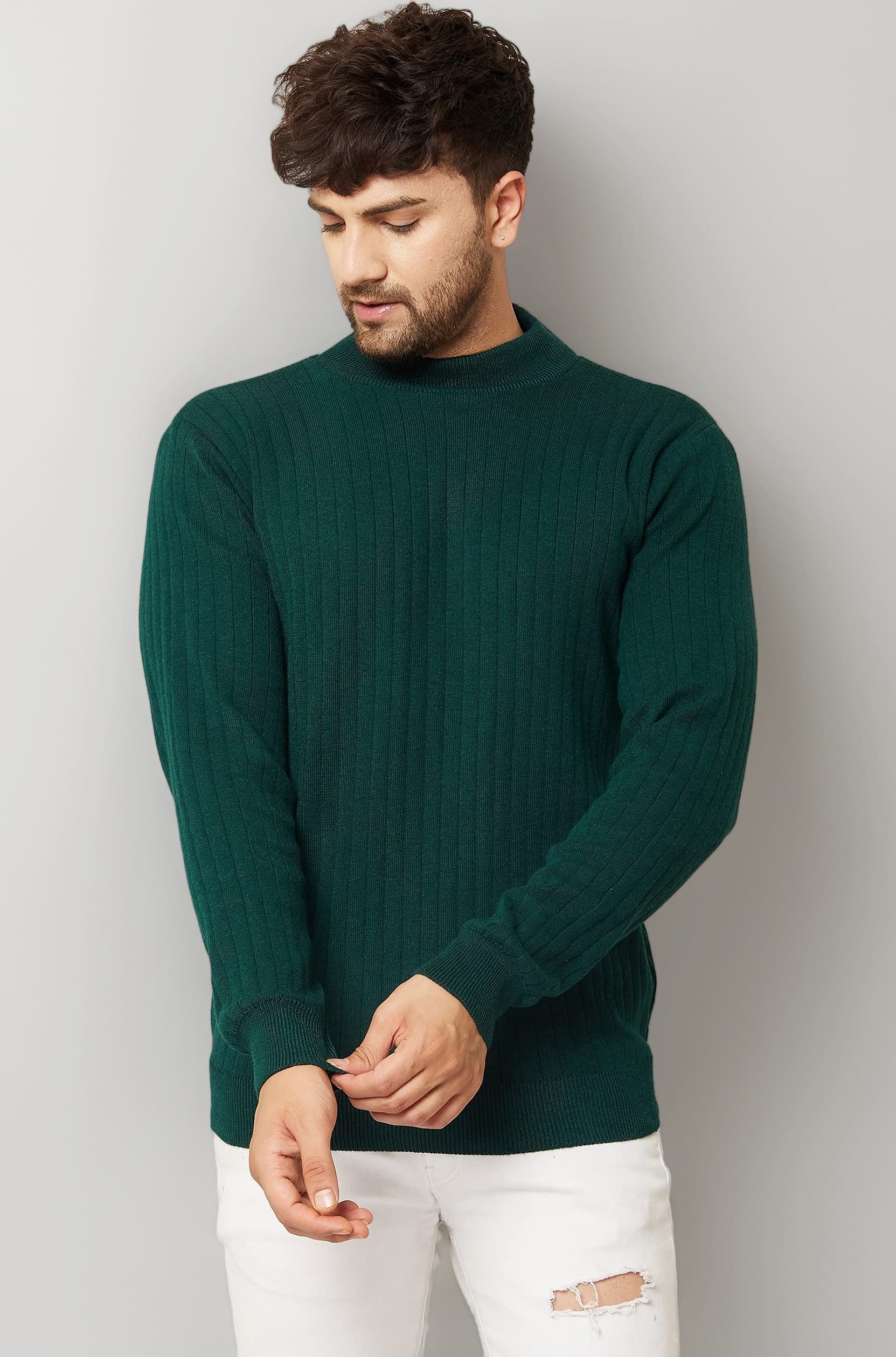 Men High Neck Full Sleeve Winter Woolen Sweater