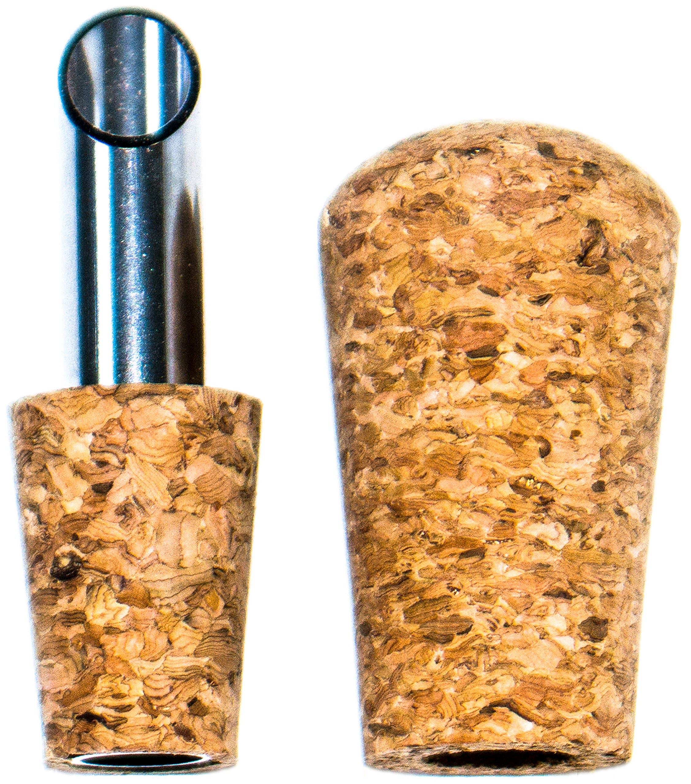 Oil Pourer Spout Olive Oil and Vinegar Bottle Pourer Stainless Steel and Cork with Dust Cap Smooth Pour - 1 Pourer