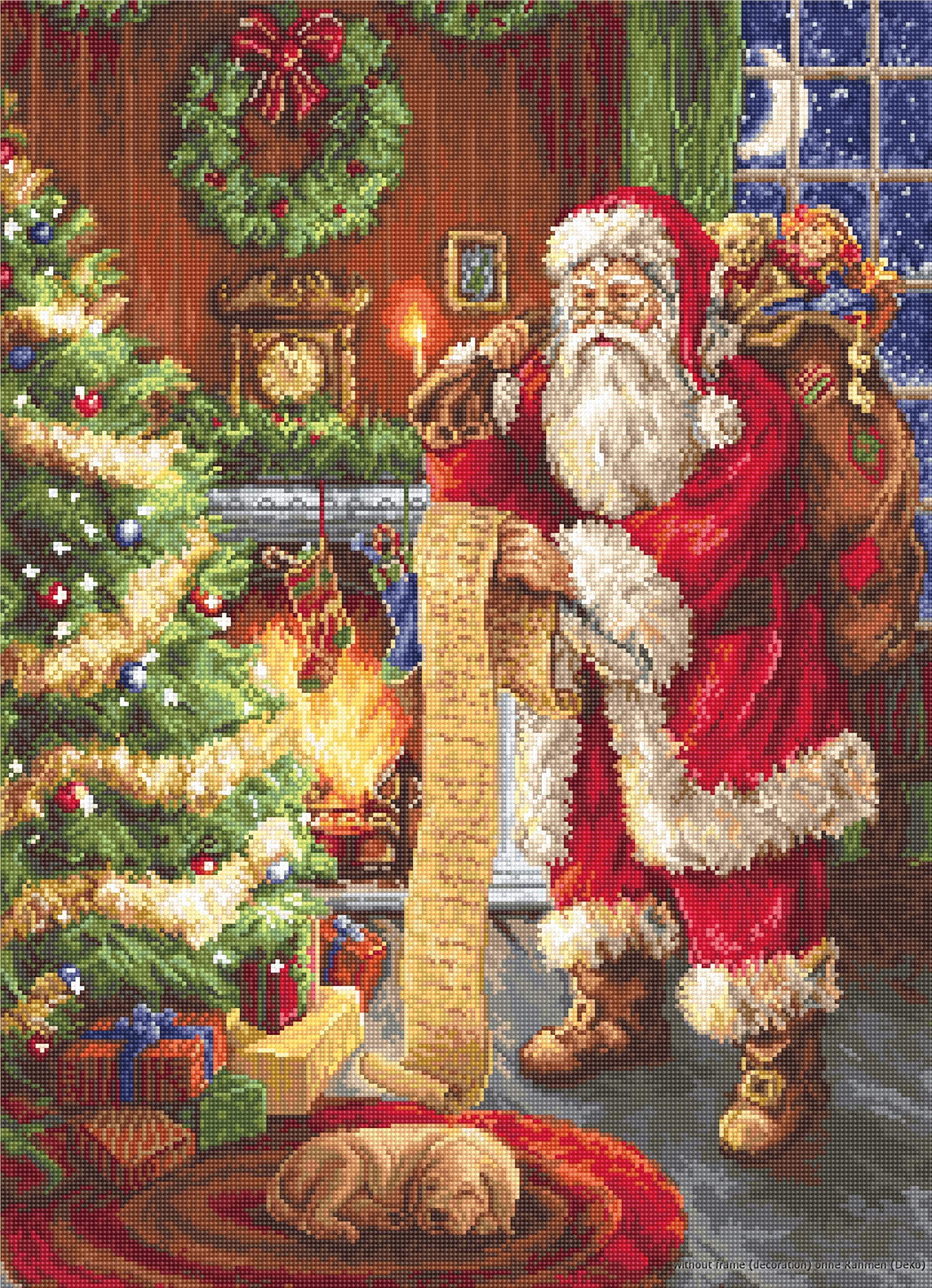 Lucas-S Santa Claus Checking List Counted Cross-Stitch Kit