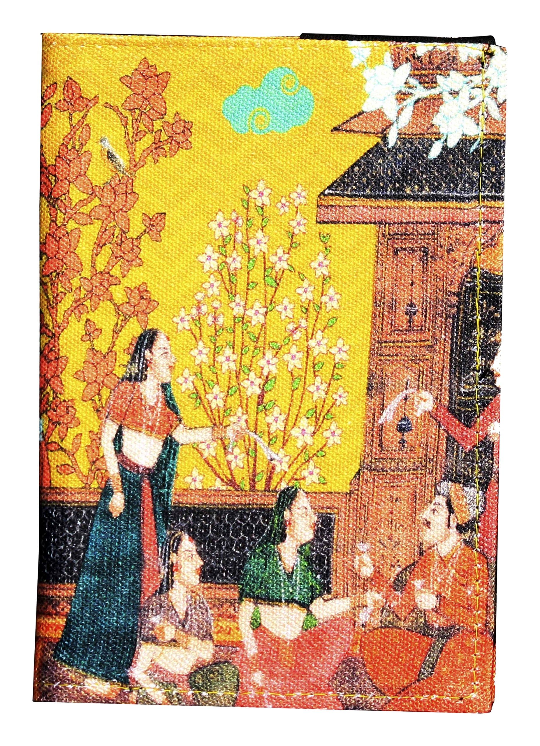 Eco CornerIndian Art Balcony - Passport Folder - 100% Cotton/Washable/Printed/Flap Closure