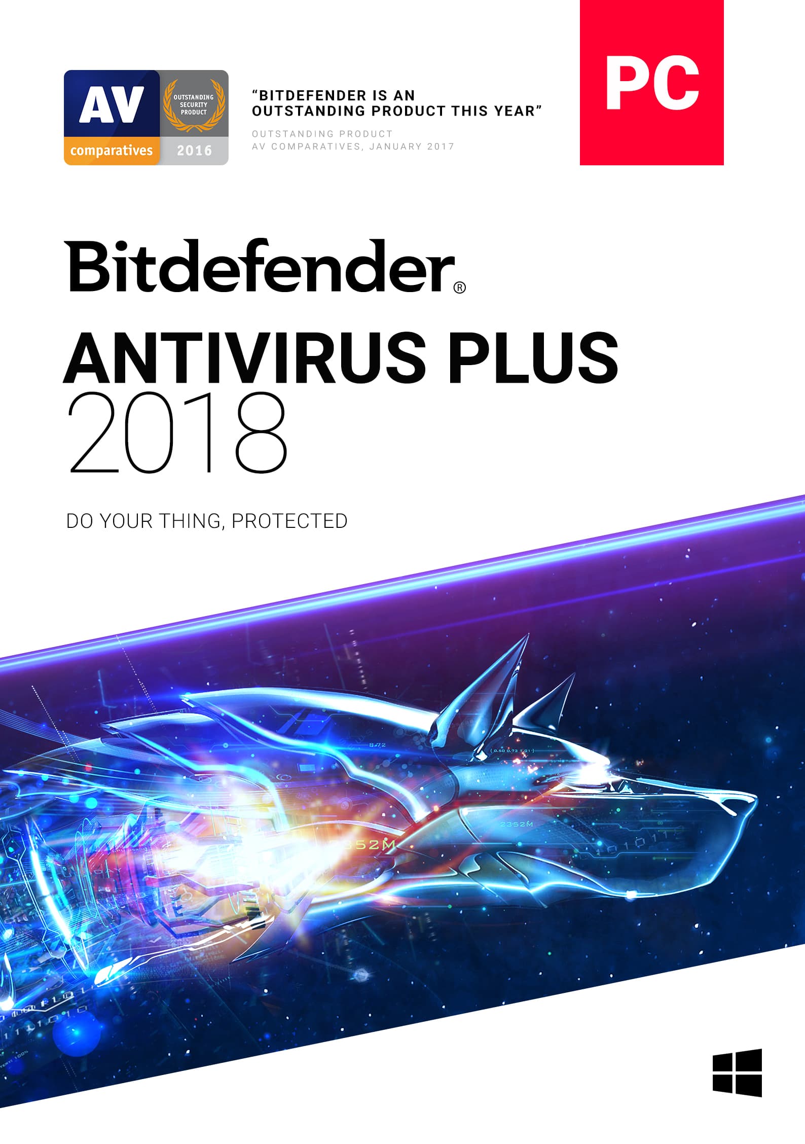 Bitdefender Antivirus Plus 2018 | 3 PC, 2 Year | Download [Online Code] [Online Code]