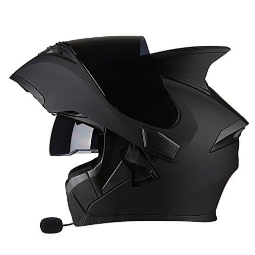 YRTK Helmets Men And Women Motorcycles Sunscreen Flip-Up Helmets Full-Face Helmets Cover With Bluetooth Four Seasons Locomotive,F-M(54-57cm)