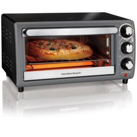 Convection 4-Slice Toaster Ovens (Charcoal) Hamilton Beach Keep Warm Broil Bake Bagel and Toast