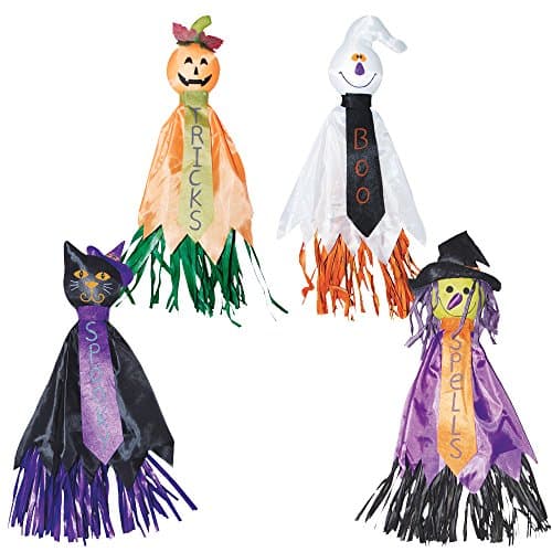 Halloween Decorations Indoor | Hanging Witch Cat Pumpkin Ghosts Decorations | 22 Inches Set of 4