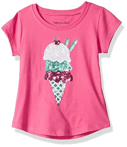 Colette Lilly Girls' Short Sleee Sequin Tee