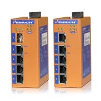 HES5A-4E-VLW-HENRICH 5 Port PoE+ Industrial Ethernet Switch with 4 PoE+ Ports, Unmanaged, Wide Temperature (-40-75C), Redundant Power Inputs, 30 Watts per Port