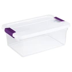 - 15 Quart ClearView Latch Storage Container With Sweet Plum Handles