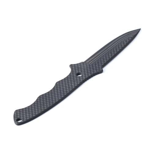 Cool Hand 7.2" Carbon Fiber Fixed Blade Pocket Knife with Kydex Sheath, EDC Neck Knife with Black Paracord & Ball Chain