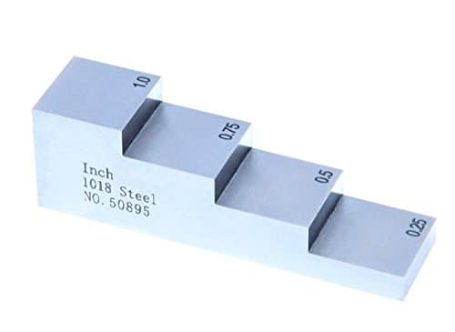 4 Step Ultrasonic Calibration Test Blocks, 1018 Steel - 0.25inch, 0.5inch, 0.75inch, 1.0inch