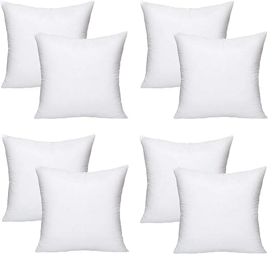 MUSA MUSA Cushion Inserts cushion filler 45x45 cm - Pack of 8 - Soft Sofa Cushion inner and Luxurious Cushion Inner Pads Poly Cotton Cover Cushion Filler (8, 18x18 in)