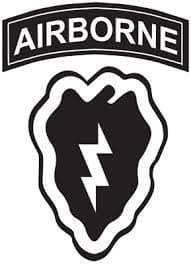 Military, 25Th Infantry Division Airborne Patch, Vinyl Car Decal, White', 5-by-5 inches'