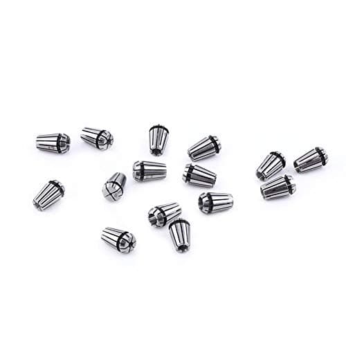 Collet Set, 1Set 15pcs ER11 Spring Collet Chuck for CNC Engraving Machine & Milling Lathe Workholding Tool 1-7mm 1/8",1/4"