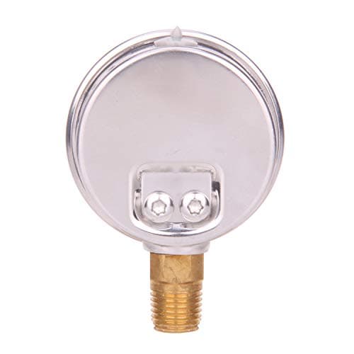 MEASUREMAN 2" Dial Size, Glycerin Filled Pool Filter Pressure Gauge, 304 Stainless Steel Case, 0-35psi/250kpa, 1/4" NPT Lower Mount