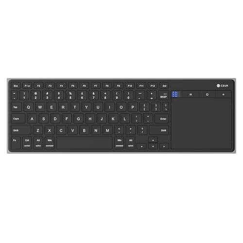 CZUR Rechargeable Bluetooth Keyboard with Touchpad, Wireless Ultra Slim Keyboard with Trackpad for Mac/Windows, Portable Computer Keyboard for PC/Laptop/Tablet/Phone/Smart TV