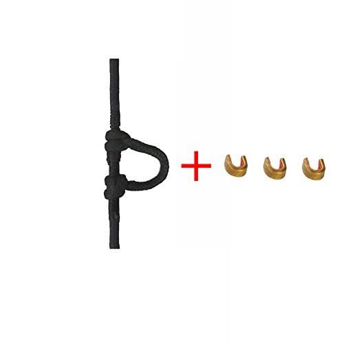 DDMARK 3 Ft Archery D Loop Nylon Rope with 3Pc Brass Nock Buckle Clip for Compound Bow Archery Arrow Release