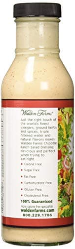 Walden Farms Chipotle Ranch Dressing – Calorie-Free, Gluten-Free, Low Carb, Keto-Friendly, Sugar-Free, Fat-Free, Dairy-Free Smoky Chipotle Ranch Flavor – 2-Pack, 12 oz Bottles