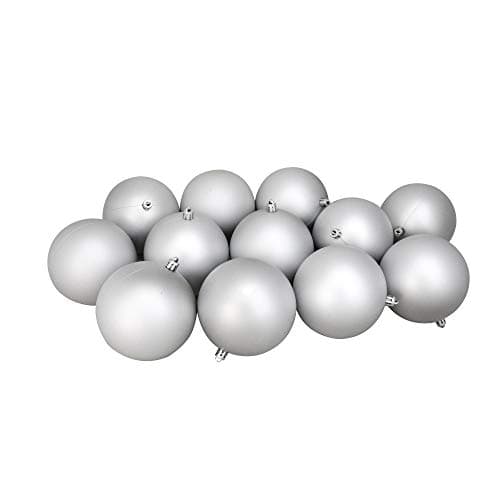 12Ct Matte Silver Splendor Shatterproof Christmas Ball Ornaments 4" (100Mm)