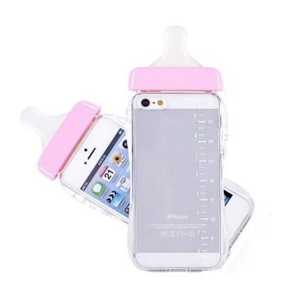 A-Smile@ Iphone 6S Plus Case,Cute 3D Baby Bottle Milk Bottle Shape Clear TPU Silicone Soft Case Cover for Iphone 6S Plus (5.5 Inch),(Pink)